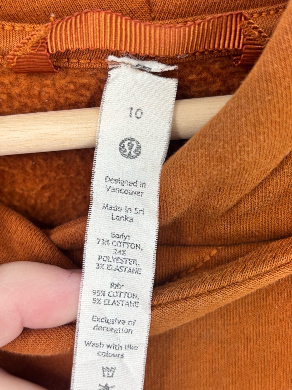 lululemon athletica Cropped All Yours Hoodie Rustic Clay brown stretch Sz 10 - Picture 5 of 7